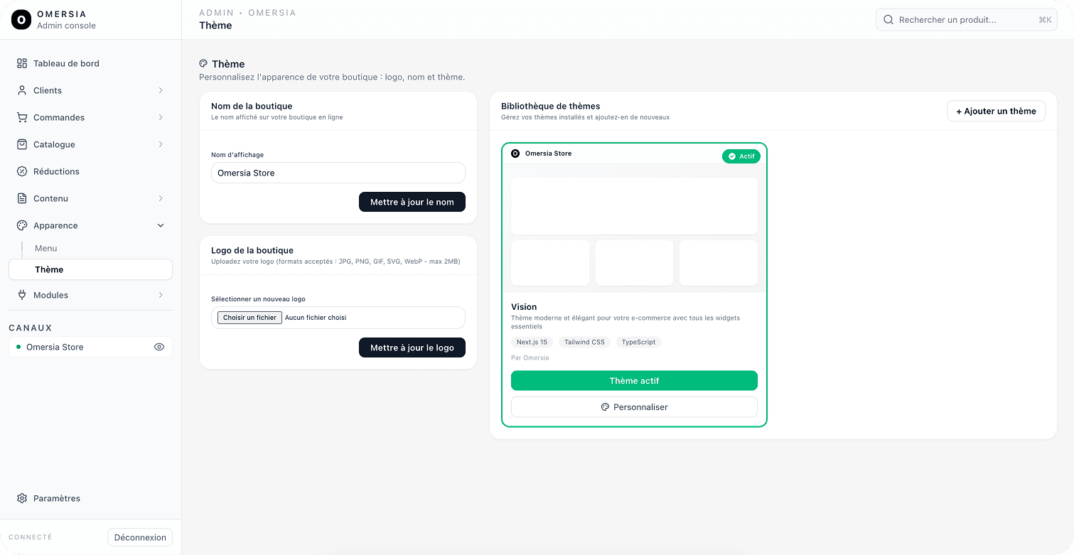 Thèmes personnalisables
